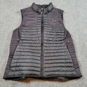 Eddie Bauer Vest Womens Large Black Goose Down Puffer Sportshop Zip Outdoor